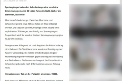 24.10.2016, Schederberge / Meschede / Deutschland: Pressebericht zum Fund der Putenkadaver. Hier ist von ca. 20 toten Puten die Rede. Die Polizei ermittle. Ein Zusammenhang mit dem Putenmastbetrieb in Schederberge wird ausgeschlossen.